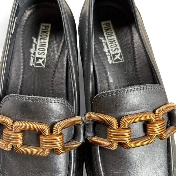 Black Loafers with Gold Chain Detail - Picture 2 of 6